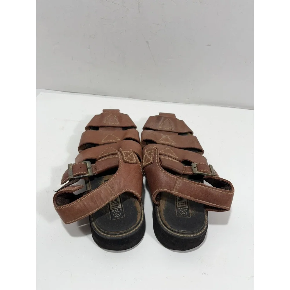 The‎ Leather Collection Men's  Sandals Brown Size 10 Fisherman Sandal
